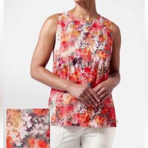 ATHLETA REFINED ZEPHYR TANK IN RENEWED BLOOM SPRING PINK SIZE M